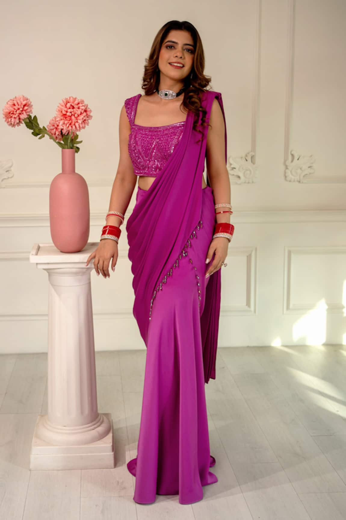 Ritika Verma Heer Fishcut Pre-Draped Saree With Blouse 