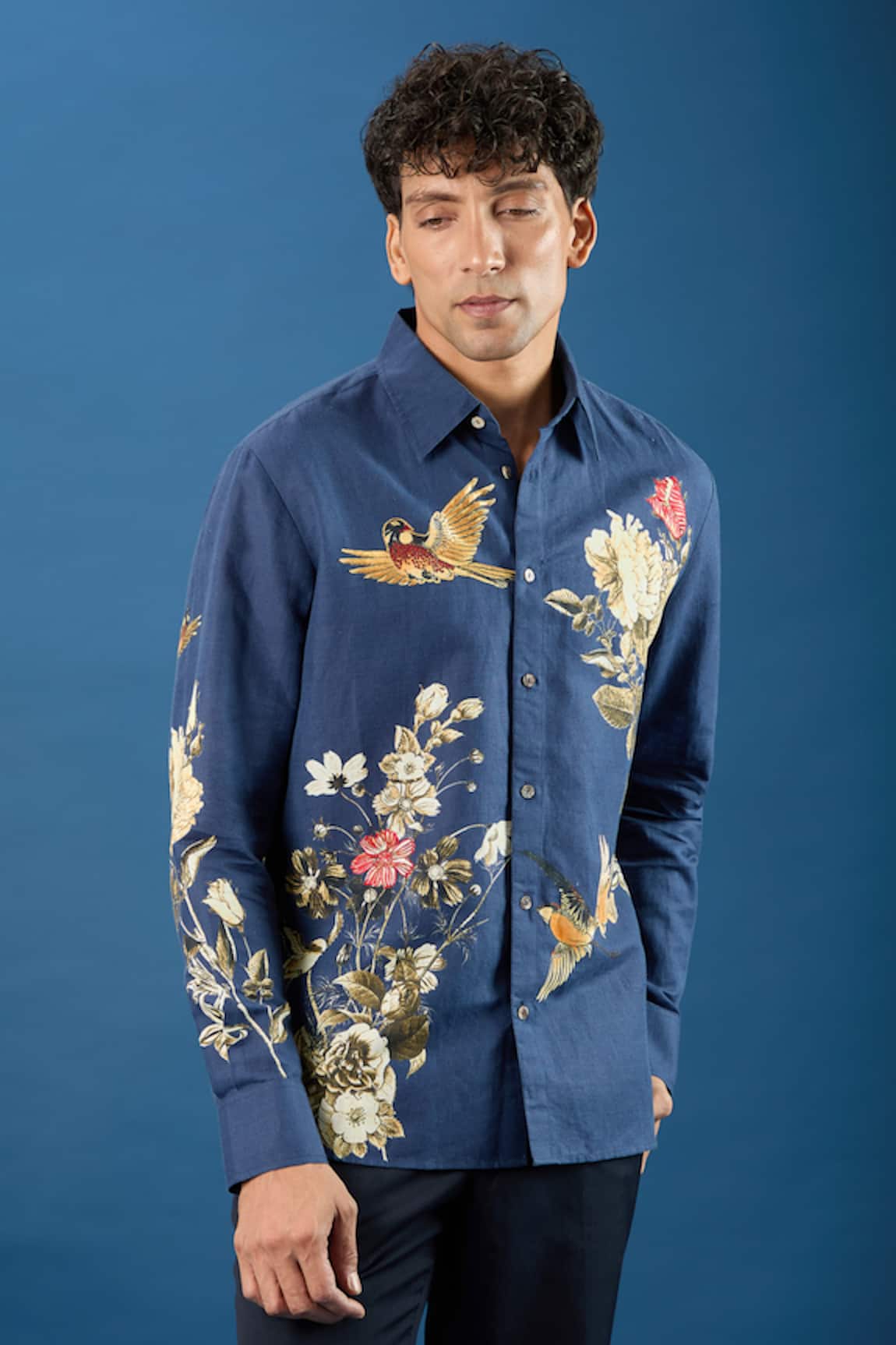 Rohit Bal Indigo Poplin Shirt 