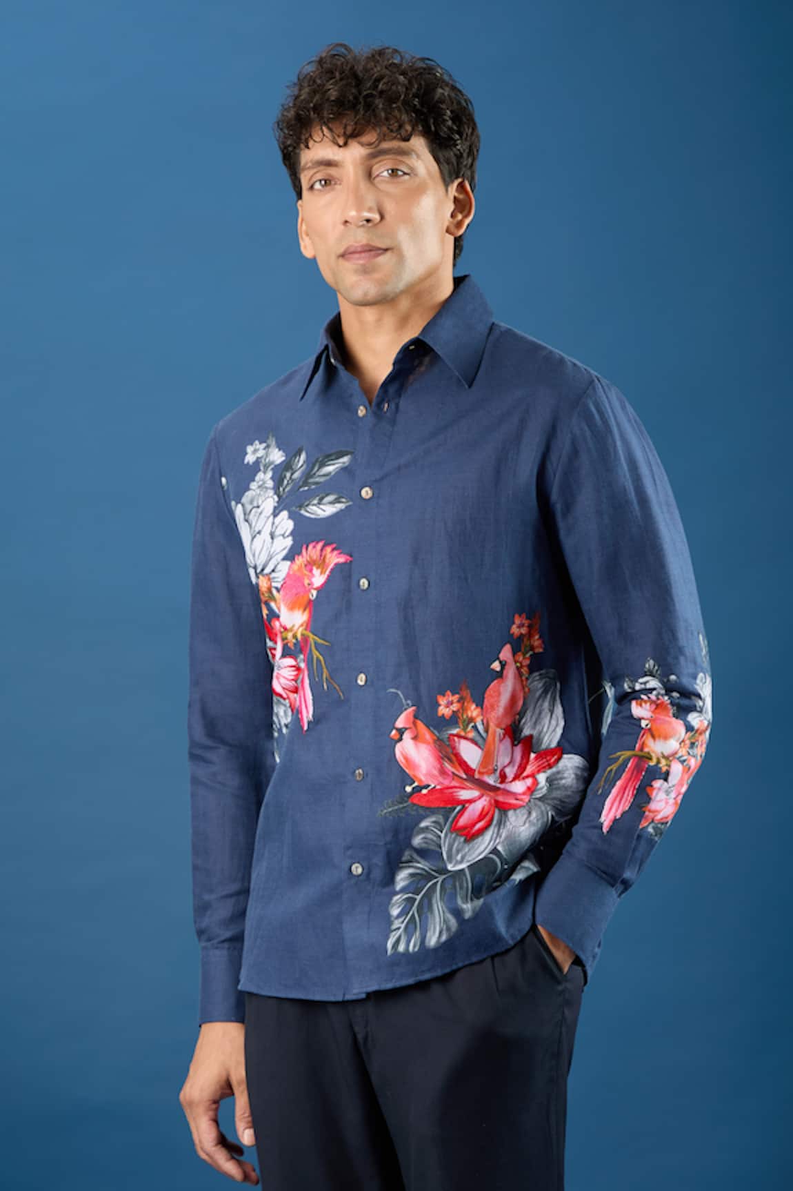 Rohit Bal Indigo Poplin Shirt 