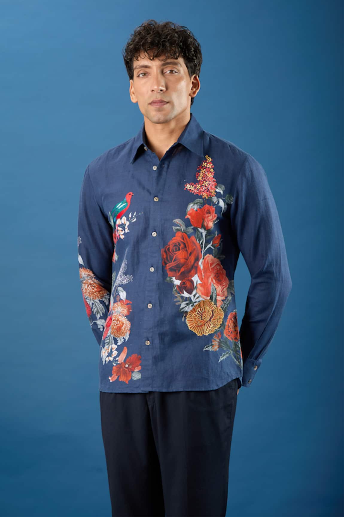 Rohit Bal Indigo Poplin Shirt 