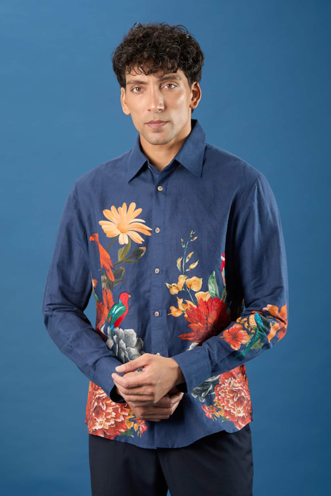 Rohit Bal Indigo Poplin Shirt 