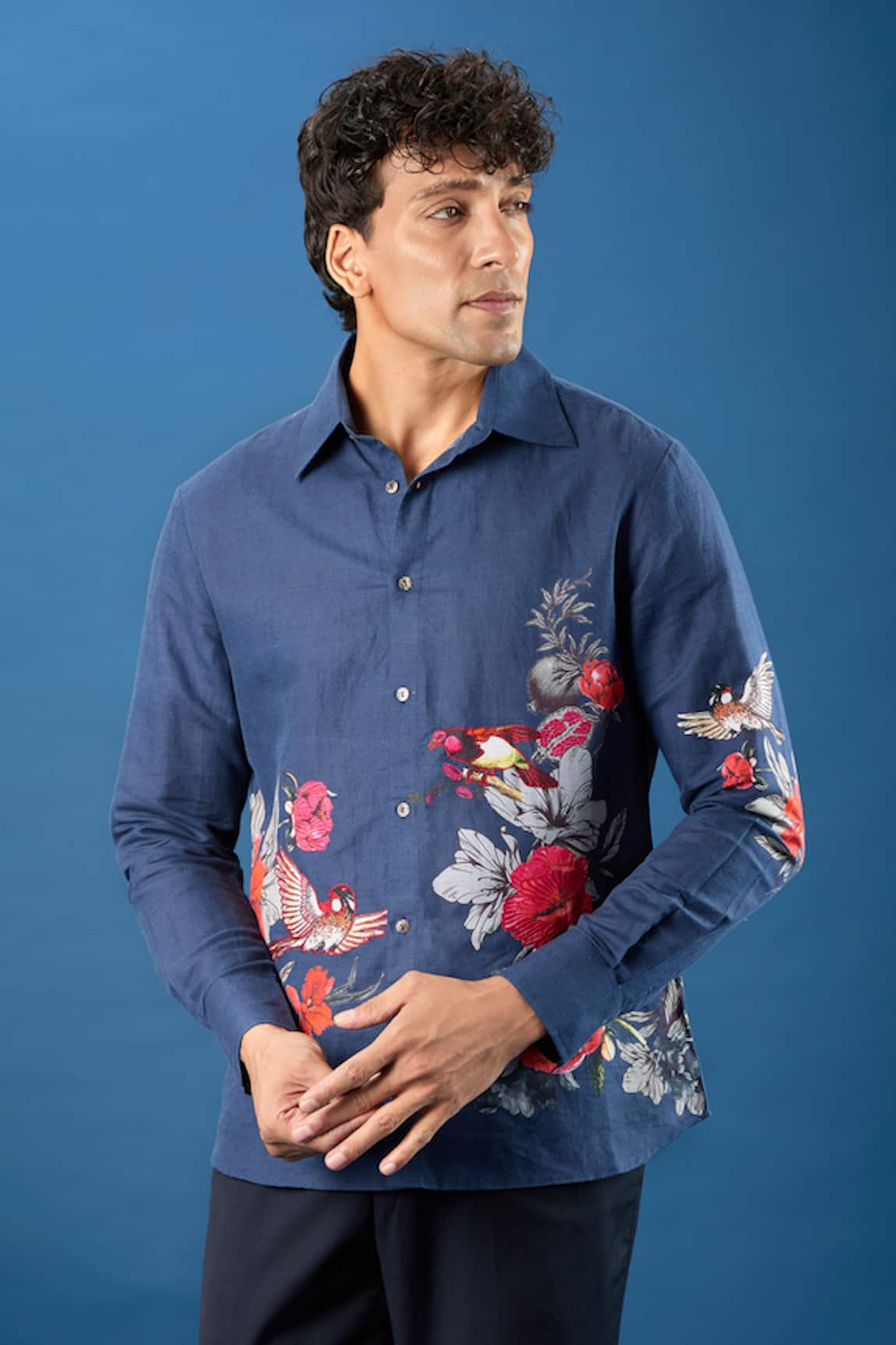 Rohit Bal Indigo Poplin Shirt 