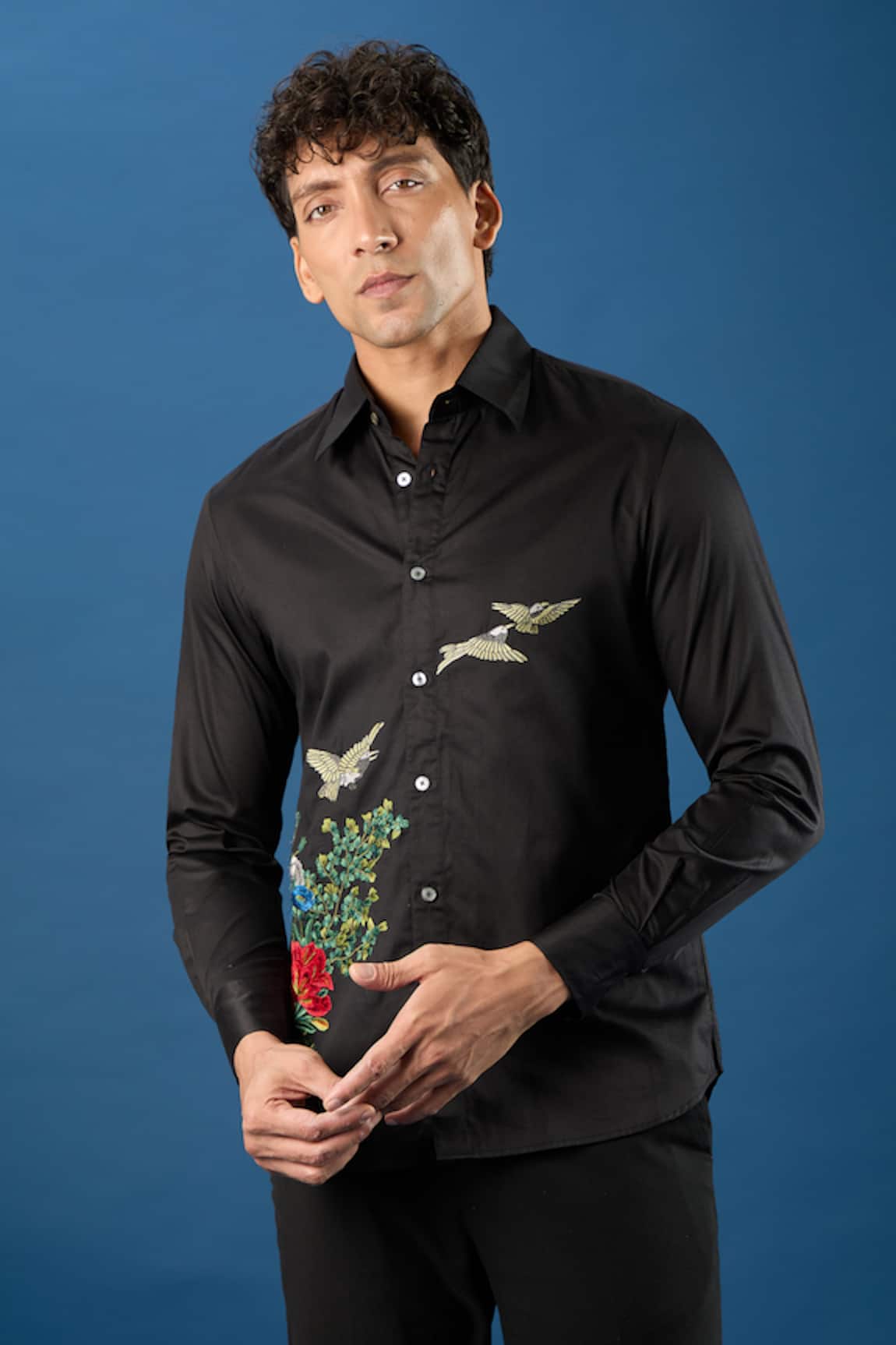 Rohit Bal Embroidered Poplin Shirt 