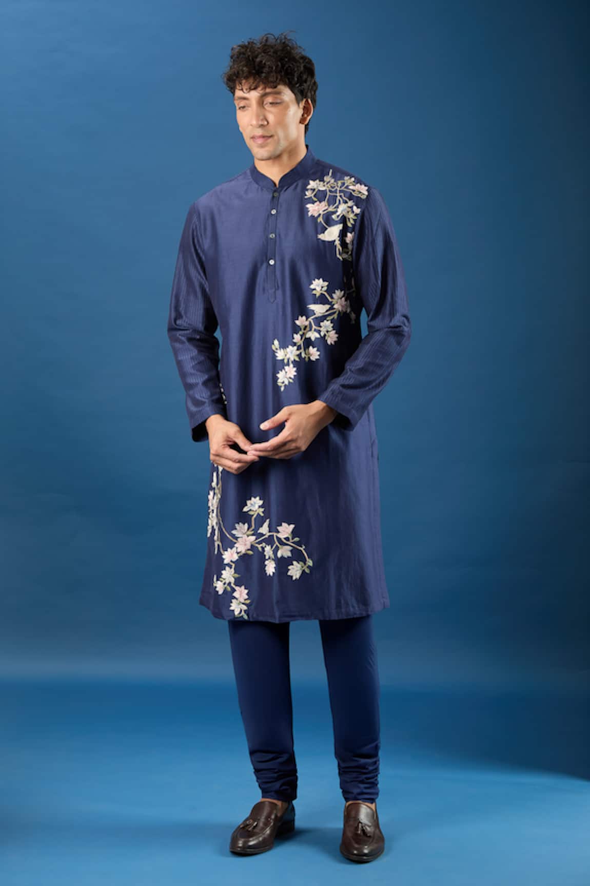 Rohit Bal Indigo Chanderi Kurta Set 