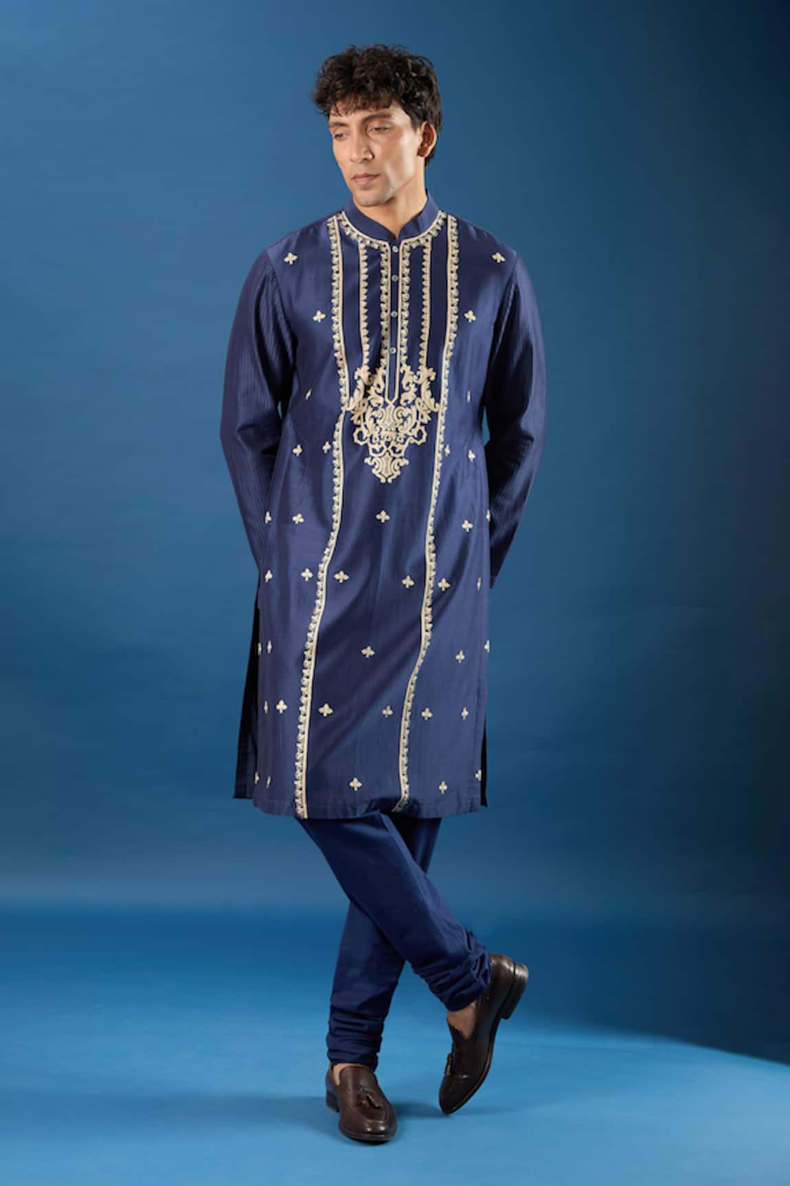 Rohit Bal Chanderi Embroidered Kurta Set 
