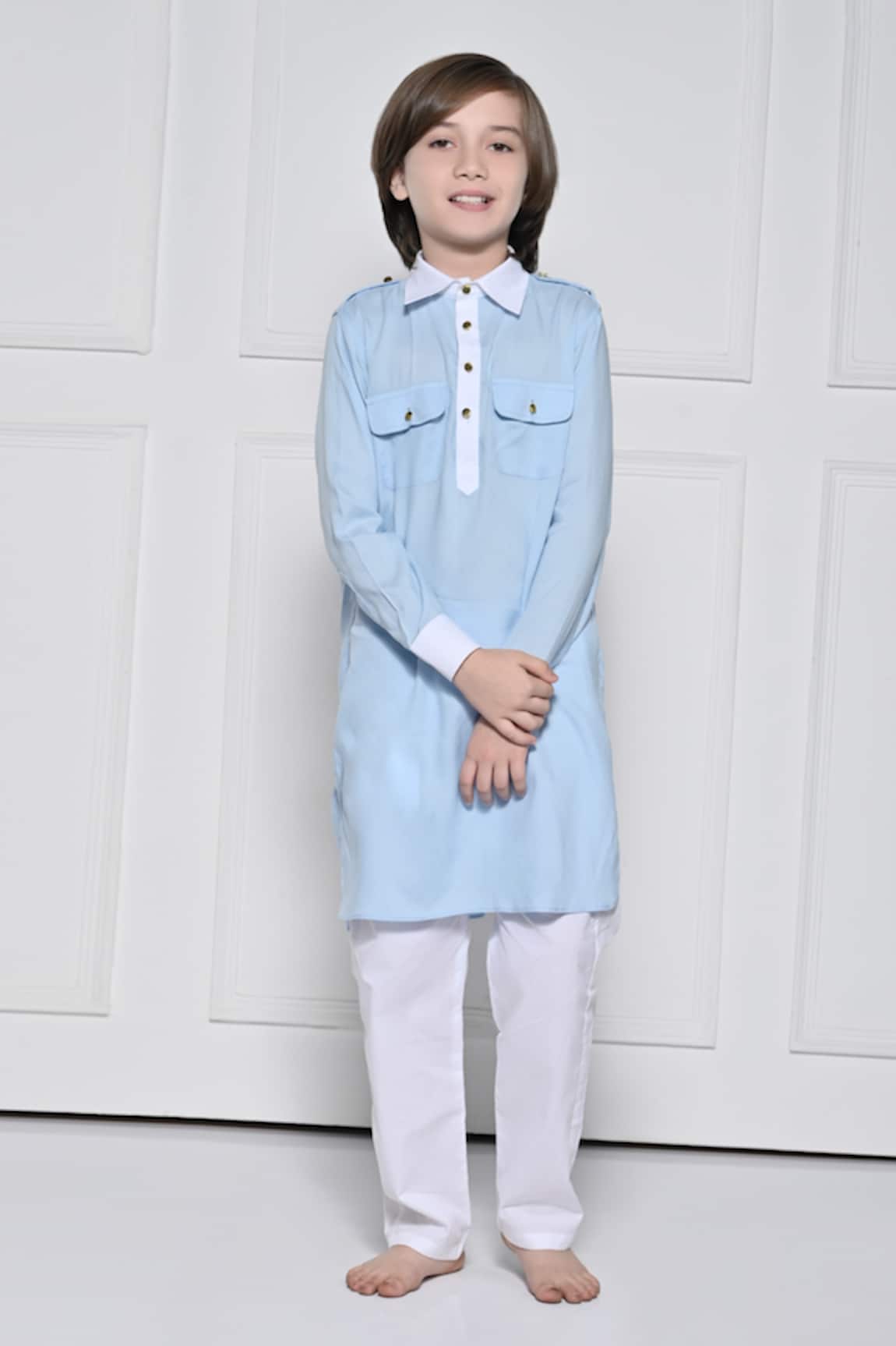 The Pony & Peony Co. Plain Kurta With Pant 