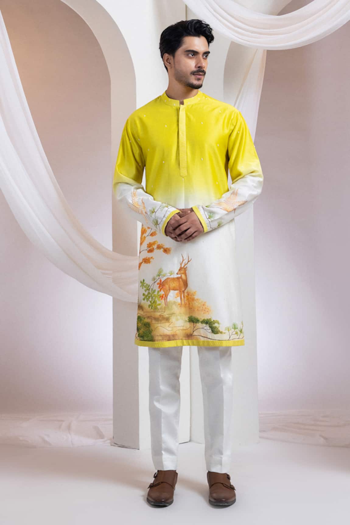 Smriti By Anju Agarwal Forest Gaze Kurta With Pant 