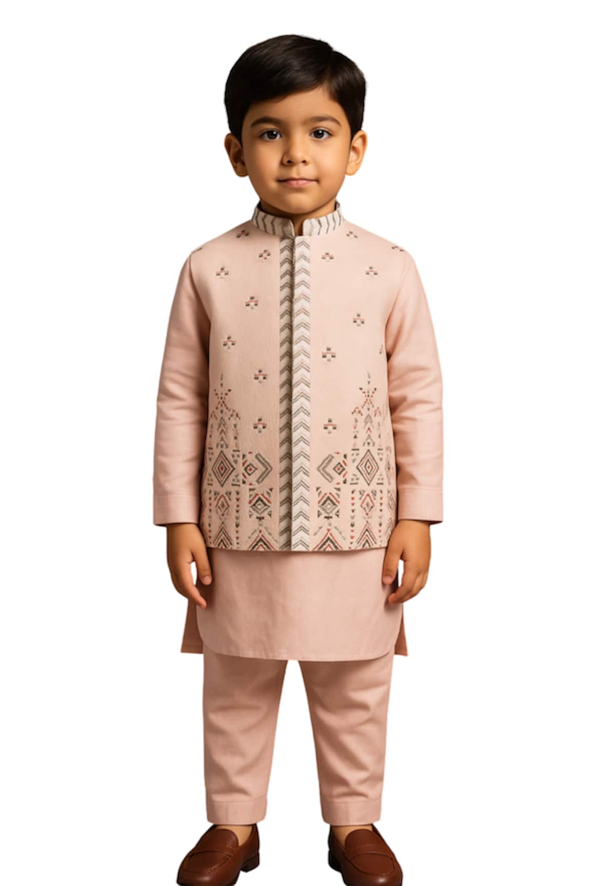 PAARSH Mridul Geometric Pattern Nehru Jacket Set 