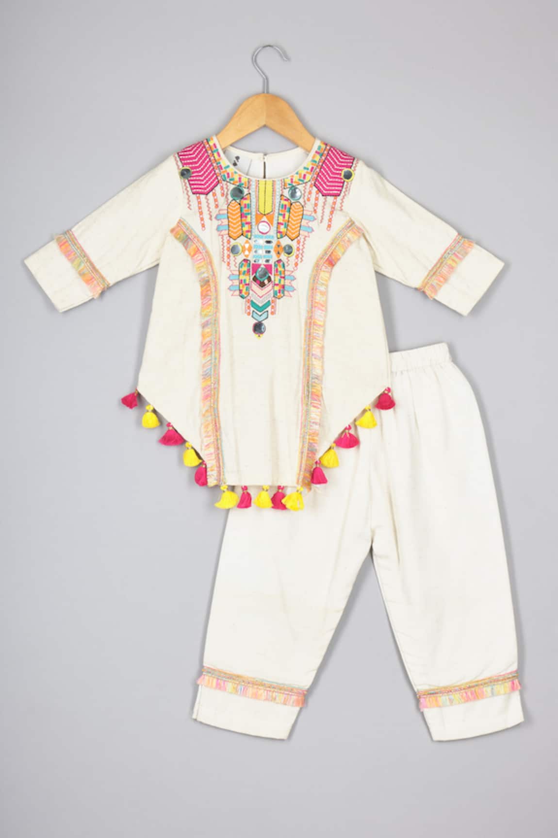 P & S CO Mirror Work Kurta & Pant Set 