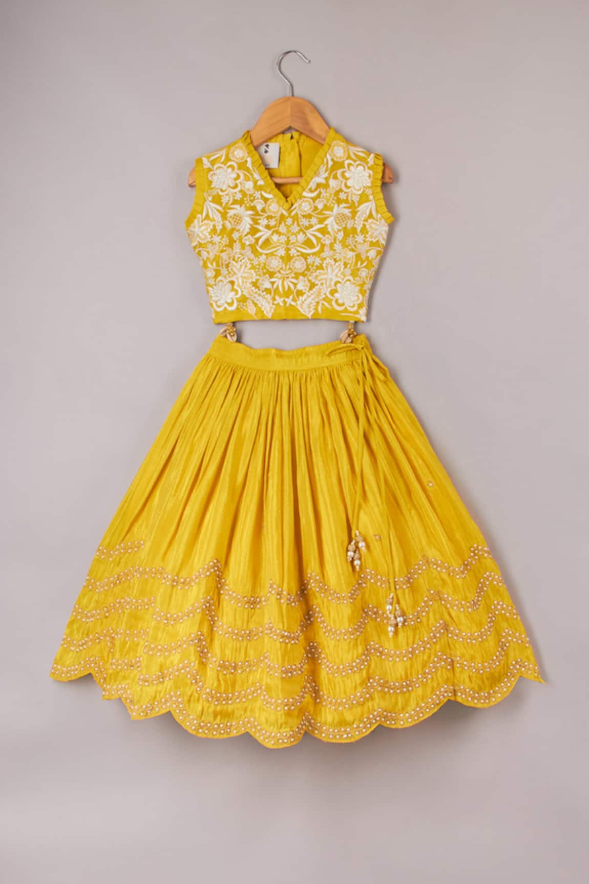 P & S CO Floral Pattern Top With Lehenga 