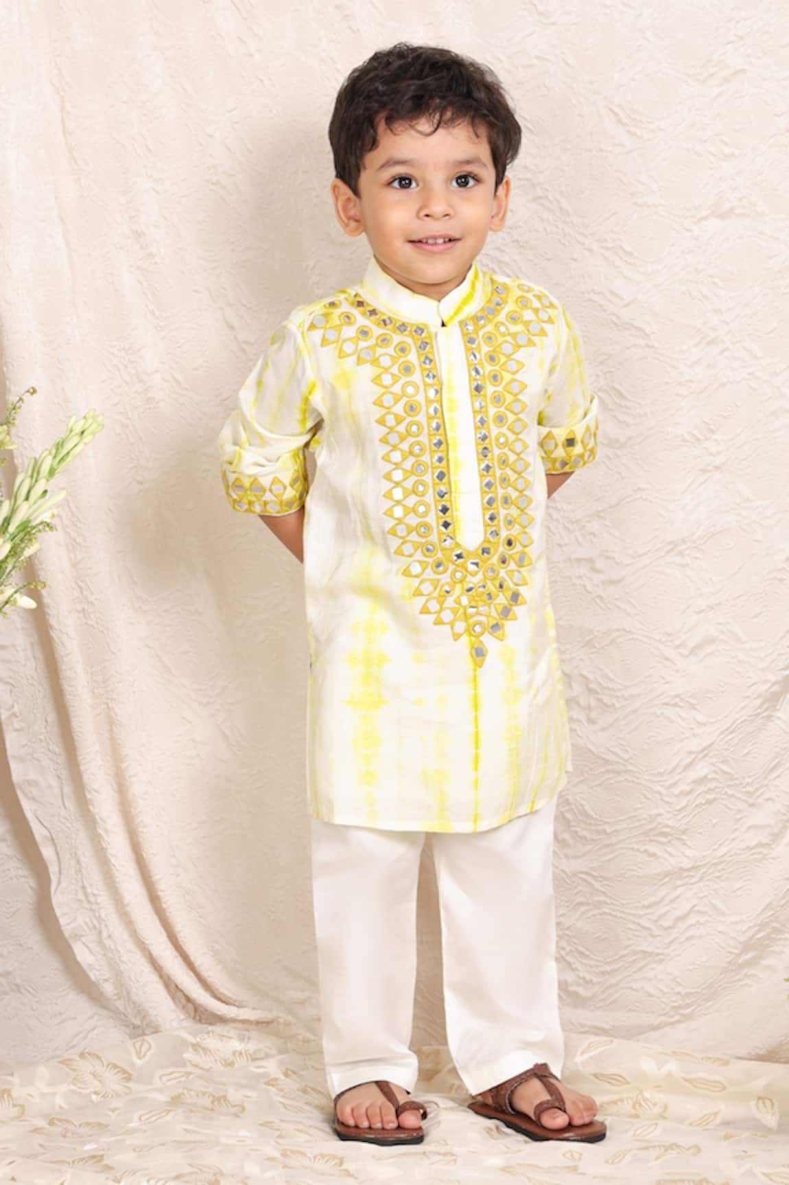 P & S CO Mirror Work Kurta & Pant Set 