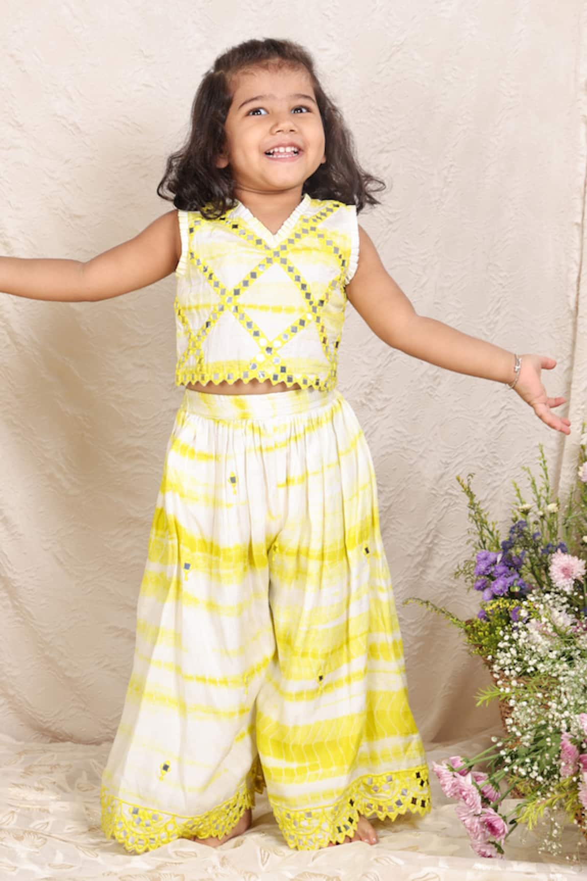 P & S CO Mirror Work Top & Pant Set 
