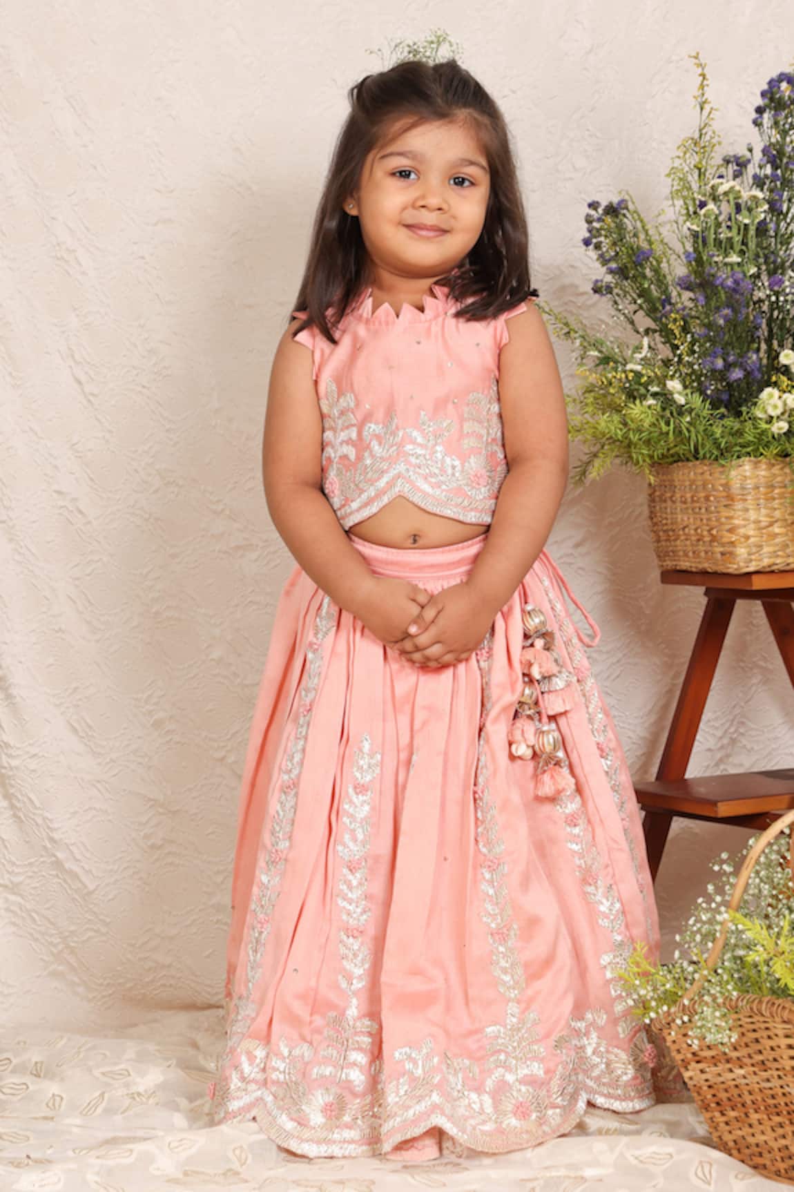 P & S CO Gota Embroidered Lehenga With Blouse 