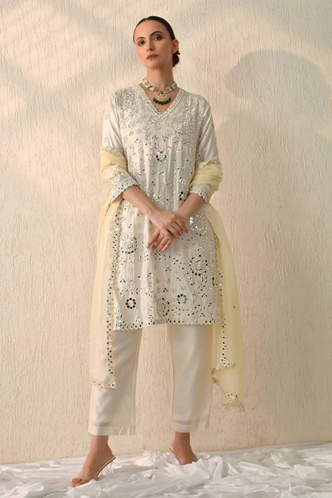 Ohh Crow Mirror Embroidered Kurta Set 