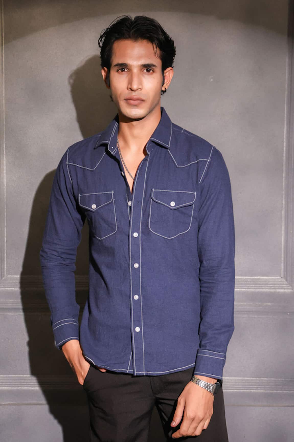 Menero Pure Cotton Denim Shirt 