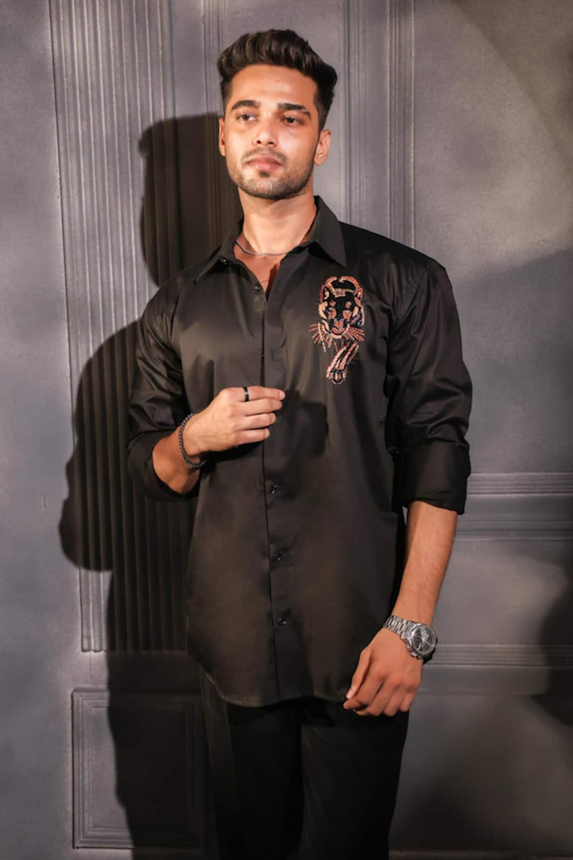 Menero Black Pure Cotton Shirt 