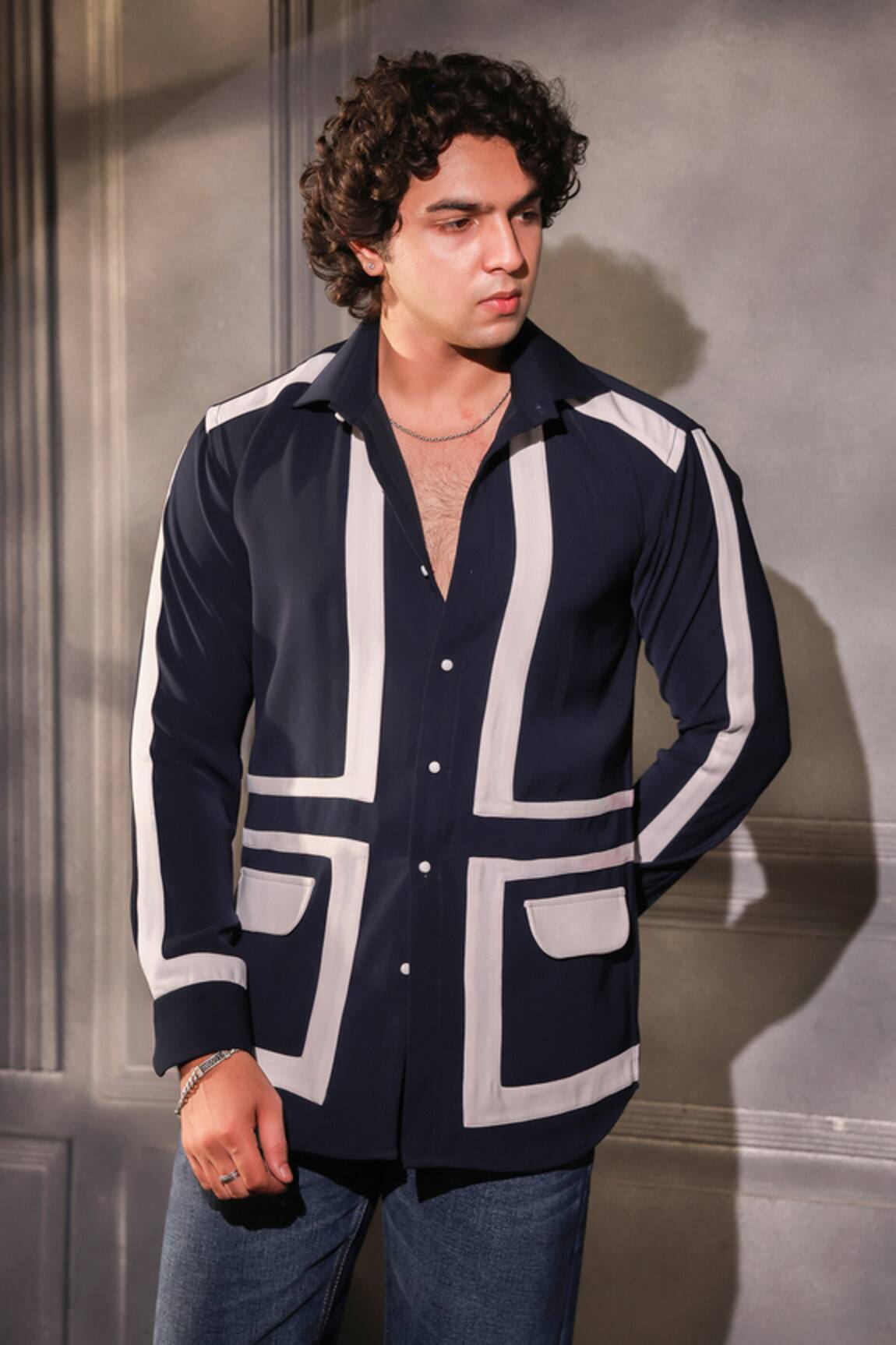 Menero White Stripe Detailed Shirt 