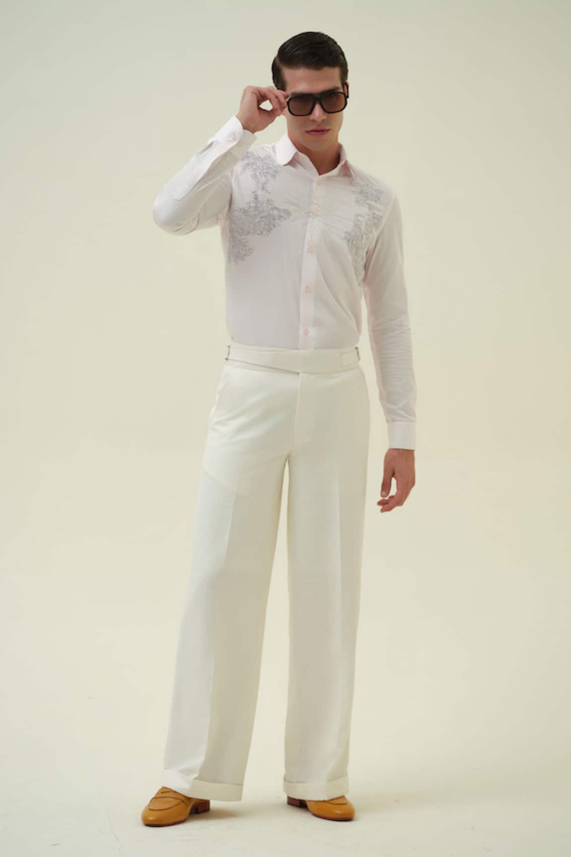 Amrit Dawani Abstract Pink Embroidered Shirt 
