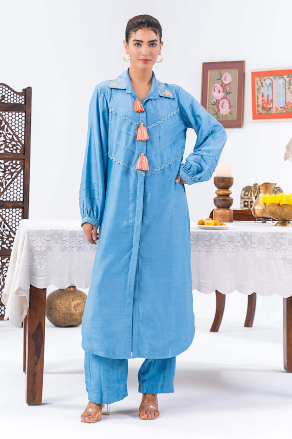 Leela By A Tassel Work Kurta With Pant 