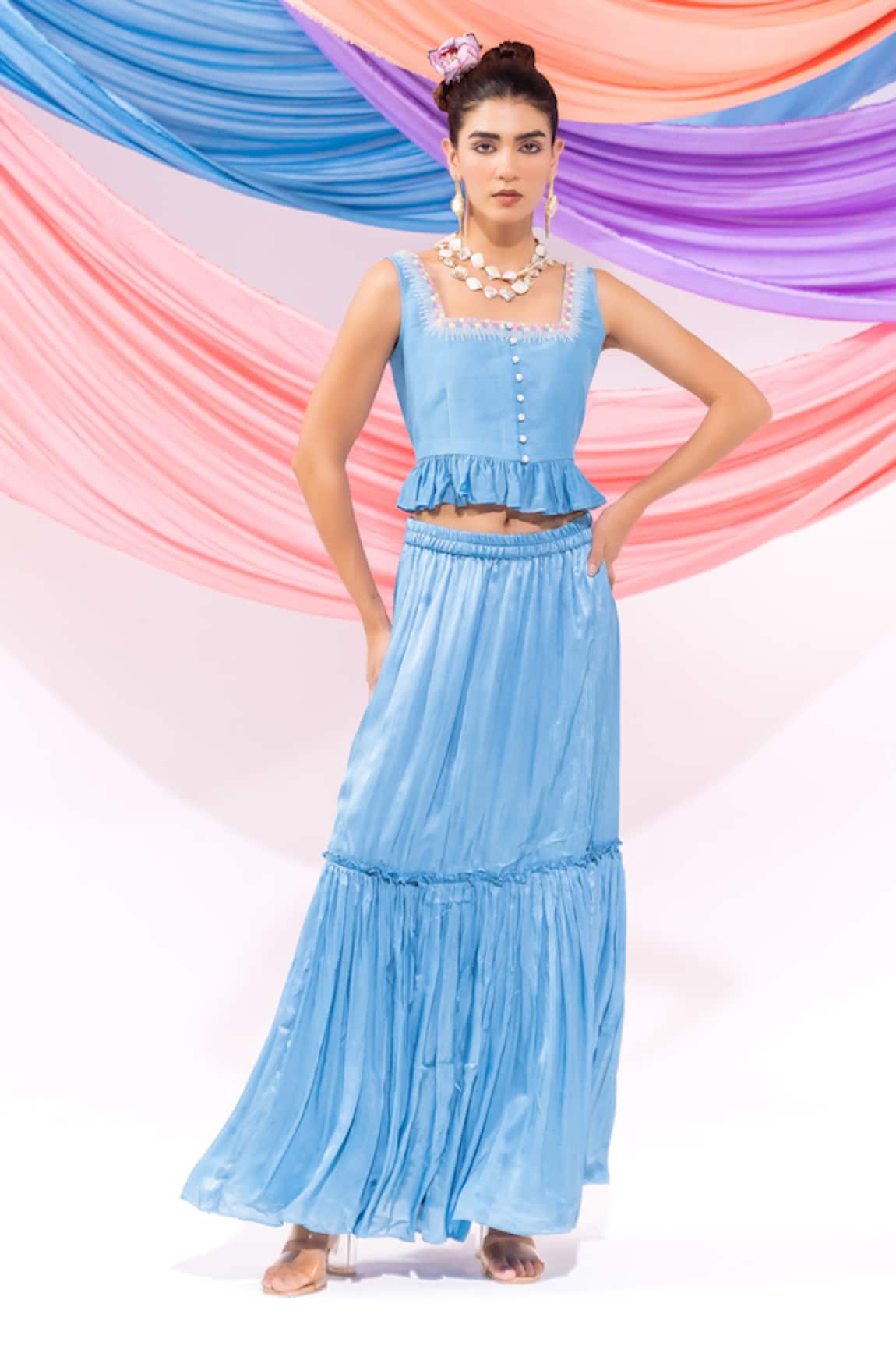Leela By A Dori Work Top With Skirt 