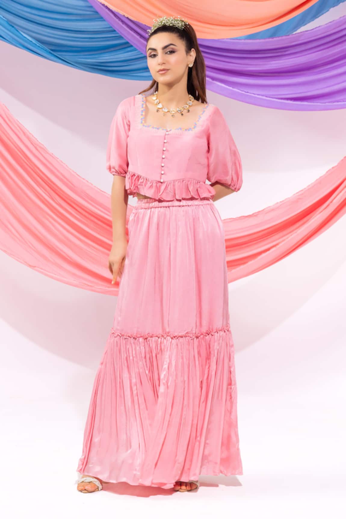 Leela By A Dori Work Top With Skirt 