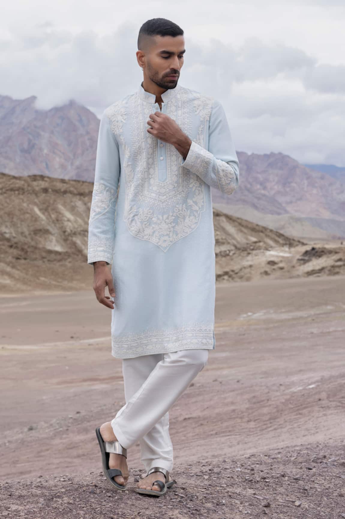 Amit Arora Dori Embroidered Kurta With Pant 