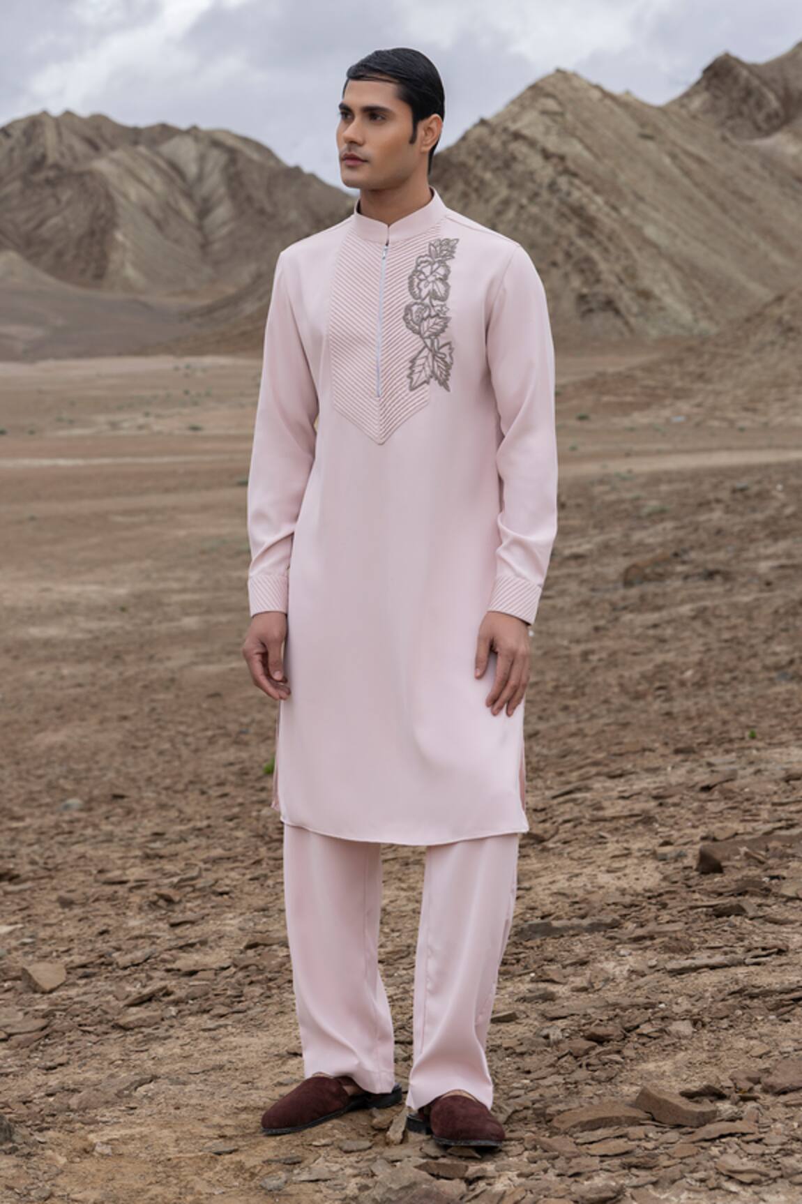Amit Arora Embellished Placket Kurta With Pant 