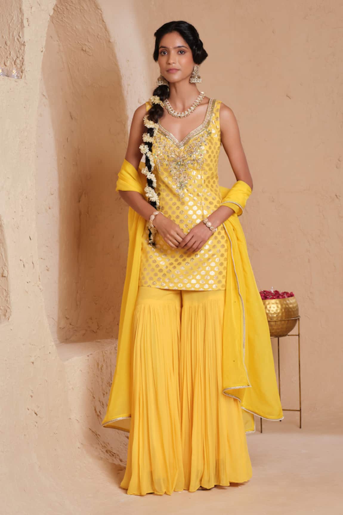 Muditaa By Urmila Tejasvi Woven Kurta Gharara Set 