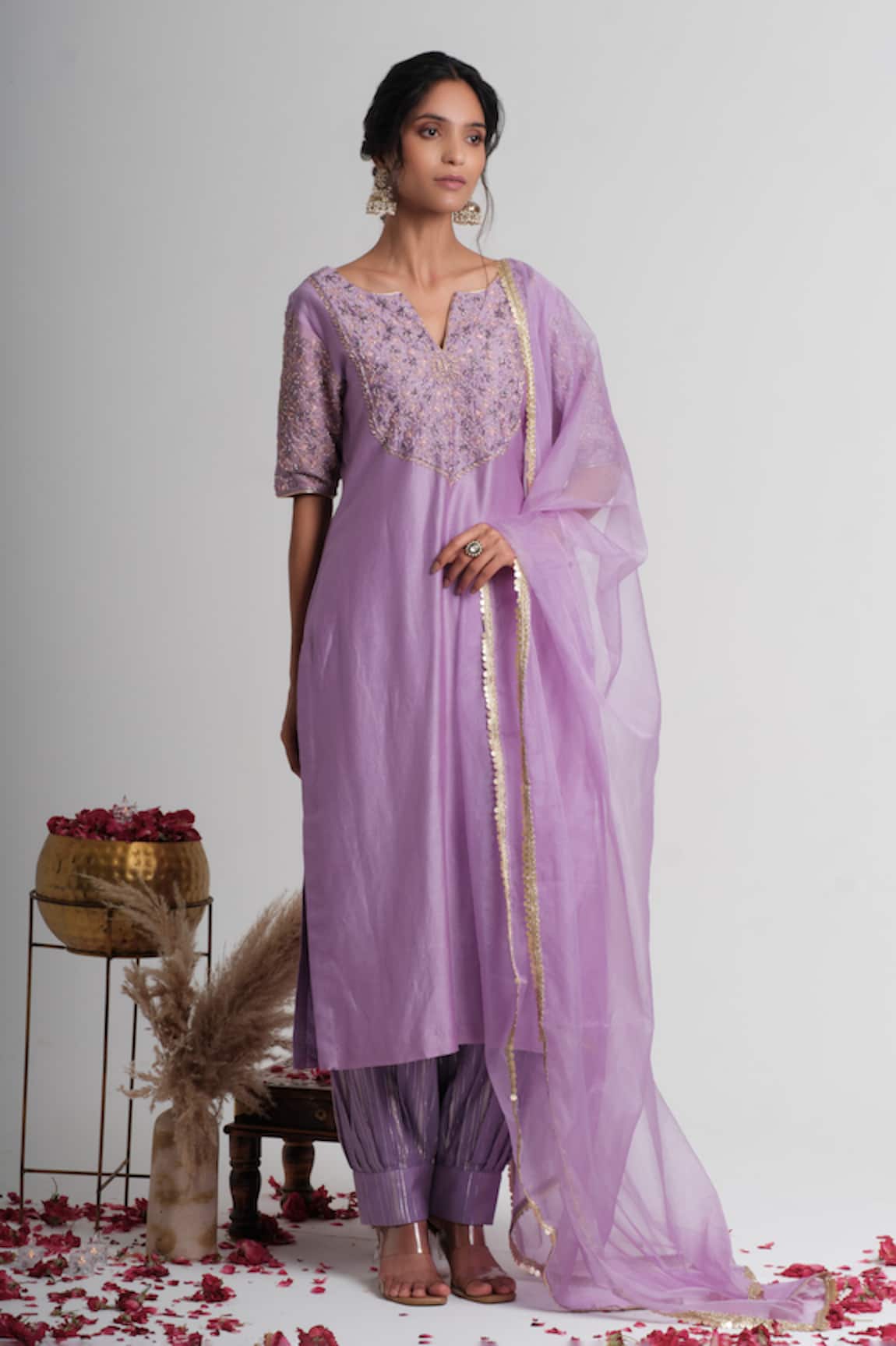 Muditaa By Urmila Abha Embroidered Kurta & Farshi Salwar Set 
