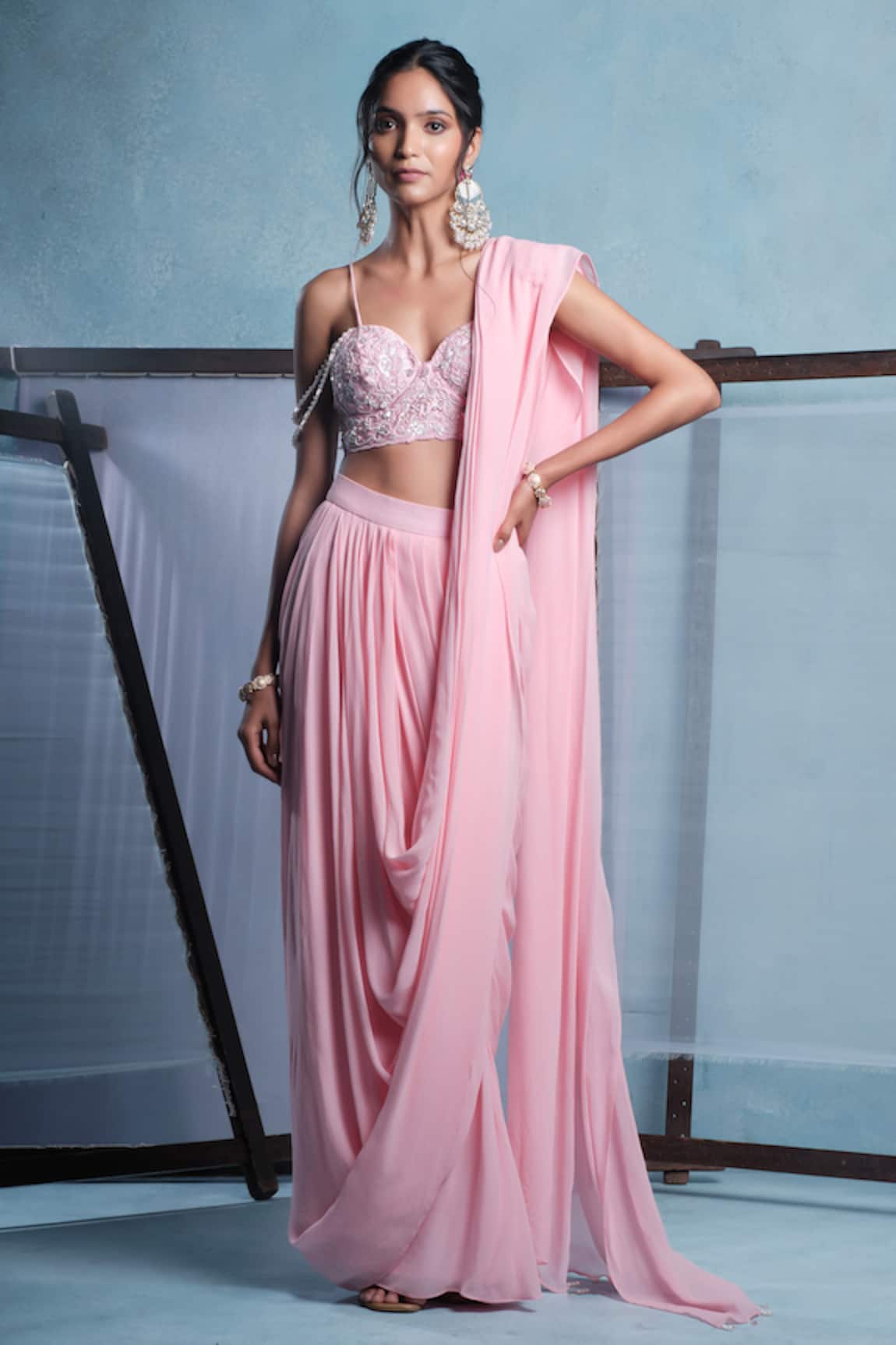 Muditaa By Urmila Nalini Pre-Draped Saree WIth Blouse 