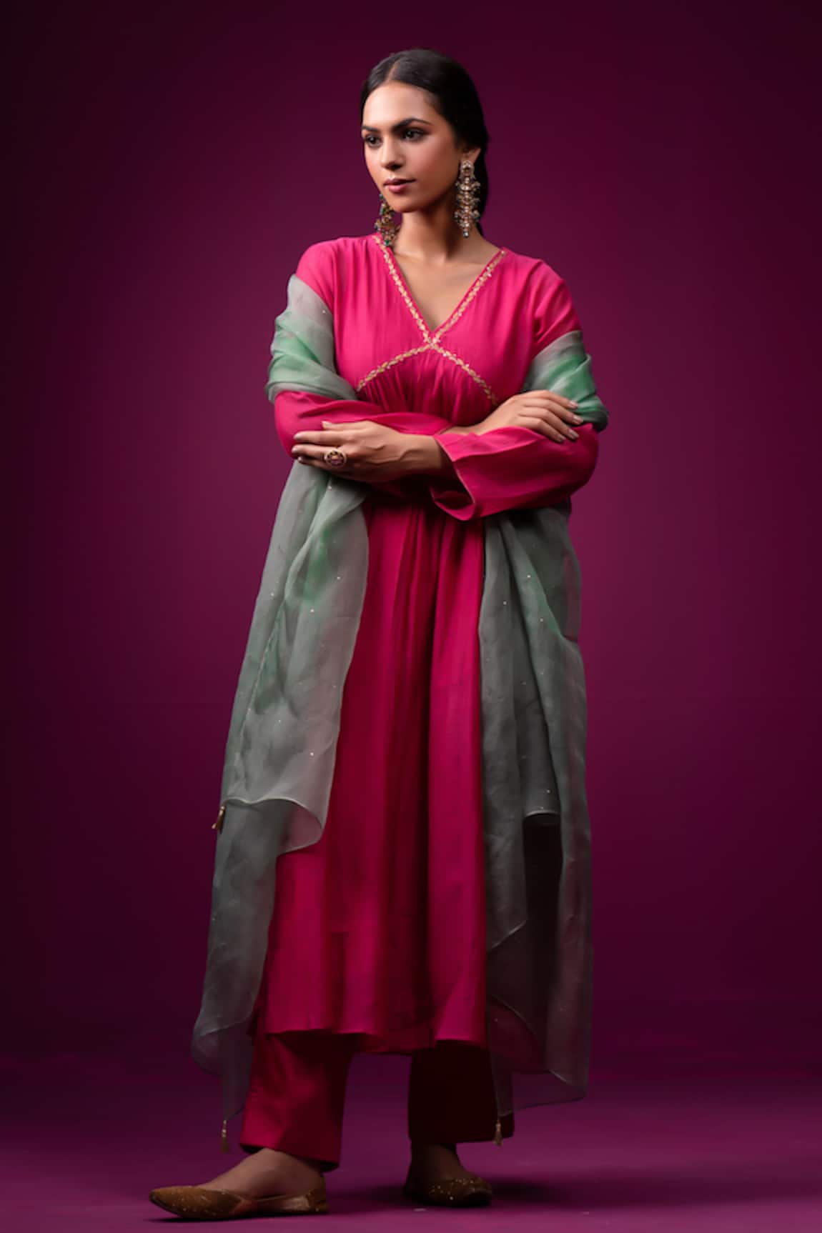 Trendy Tokari Silk Chanderi Kurta Set 