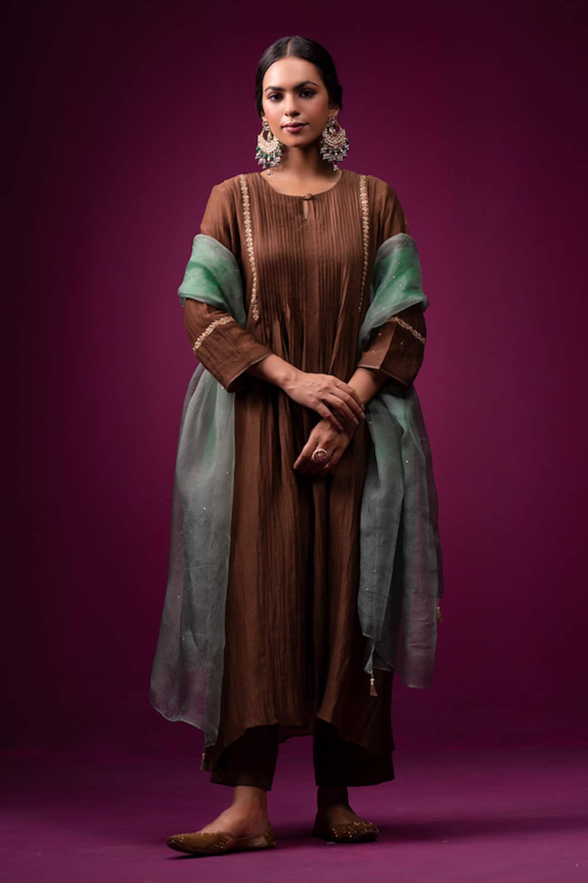 Trendy Tokari Silk Chanderi Kurta Set 