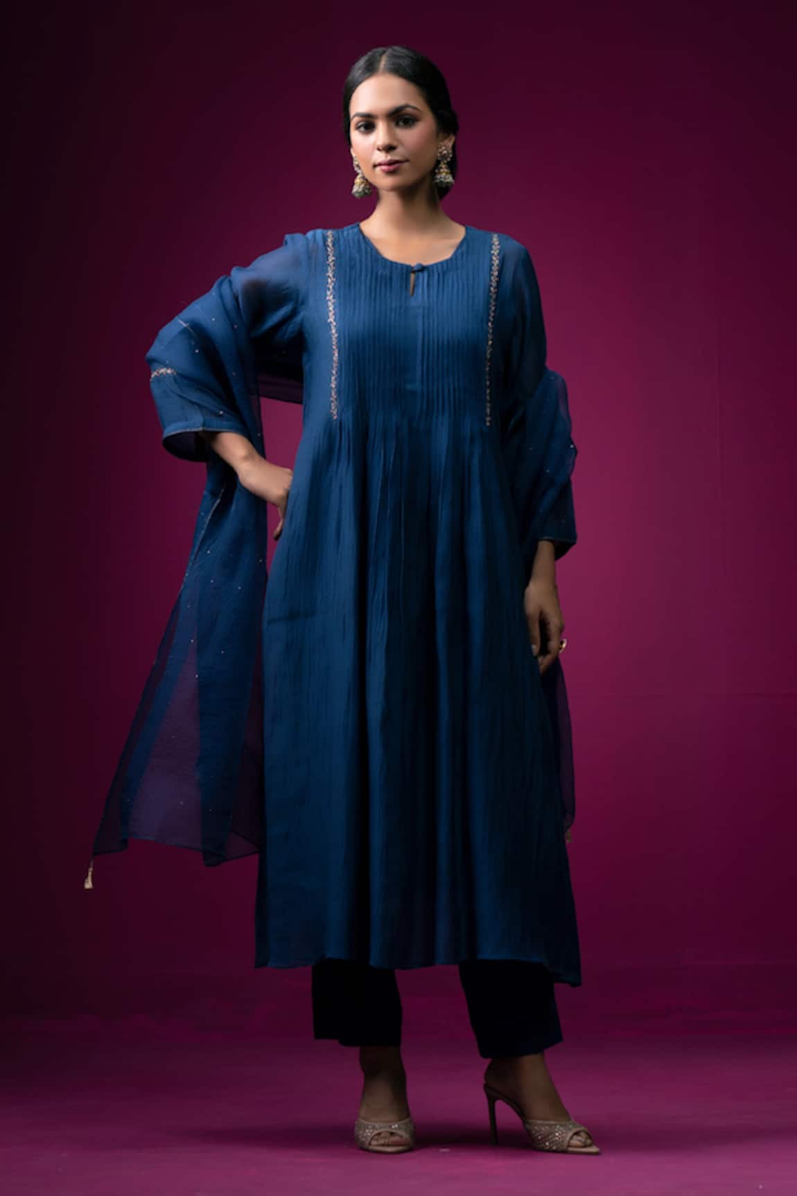 Trendy Tokari Silk Chanderi Kurta Set 