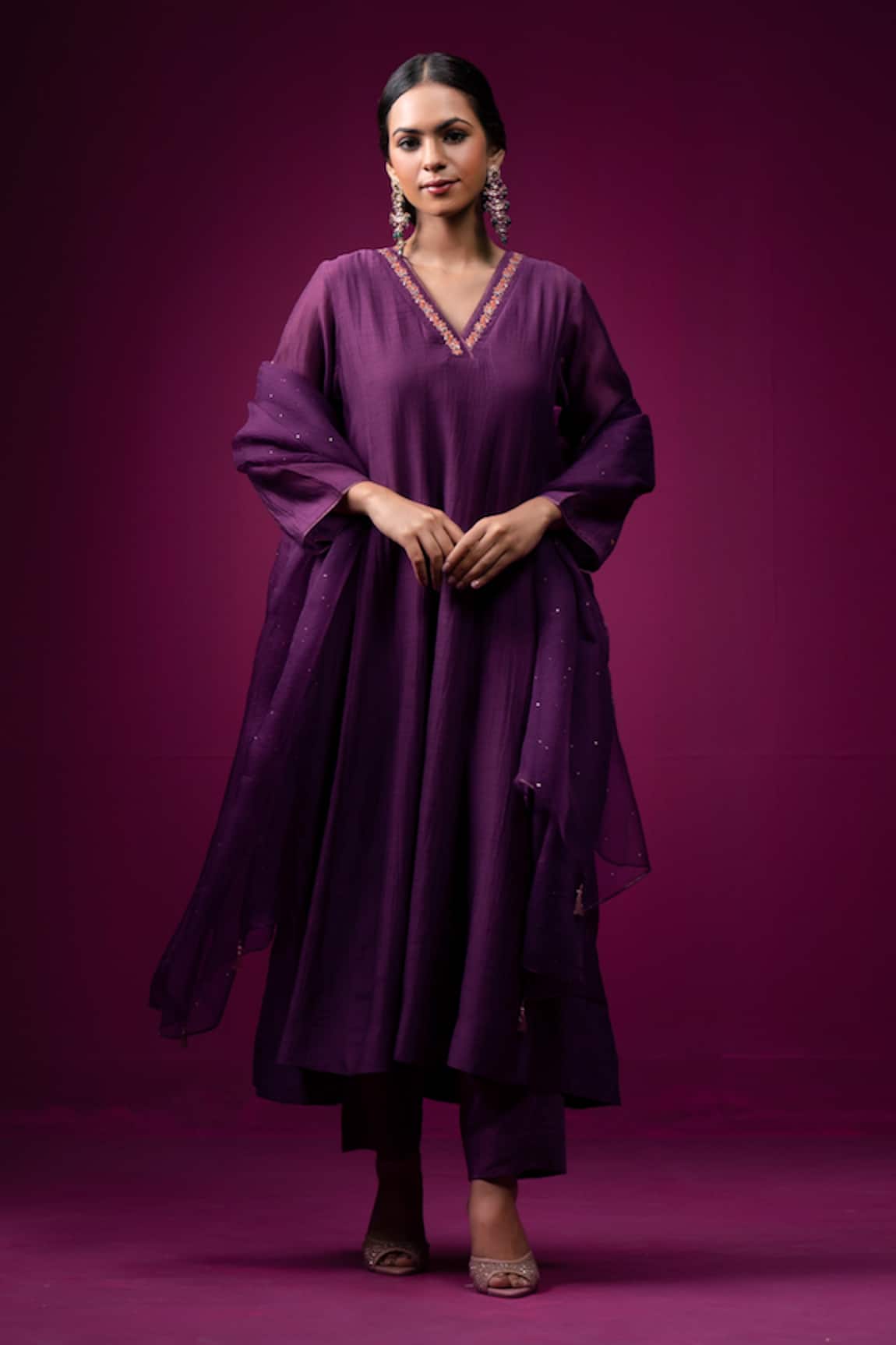 Trendy Tokari Silk Chanderi Kurta Set 