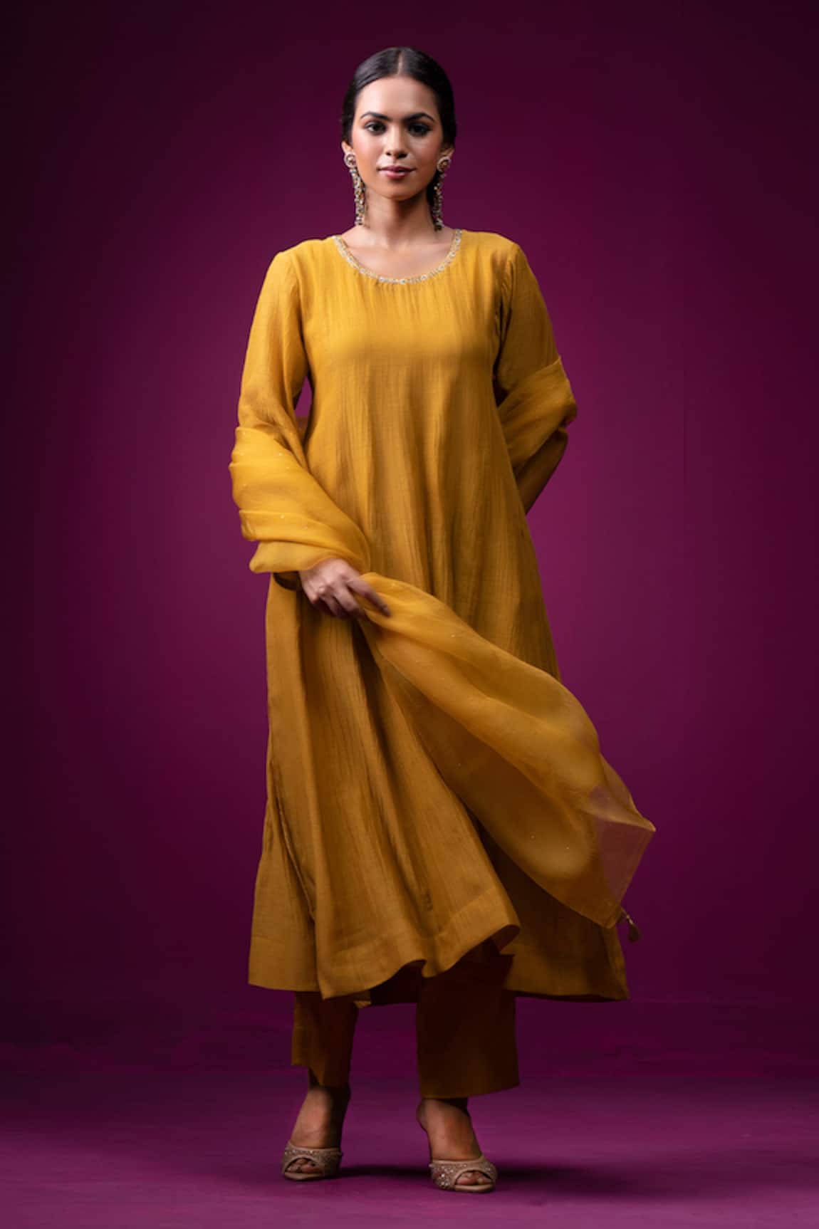 Trendy Tokari Silk Chanderi Anarkali Set 