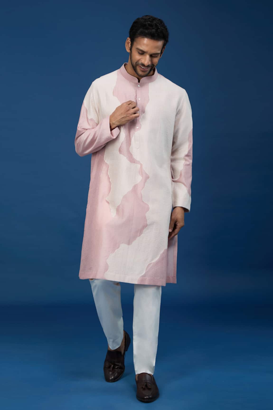 Countrymade Line Pattern Kurta & Pant Set 