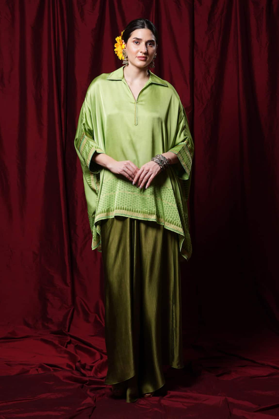 Krishna Mehta Geometric Print Kaftan 