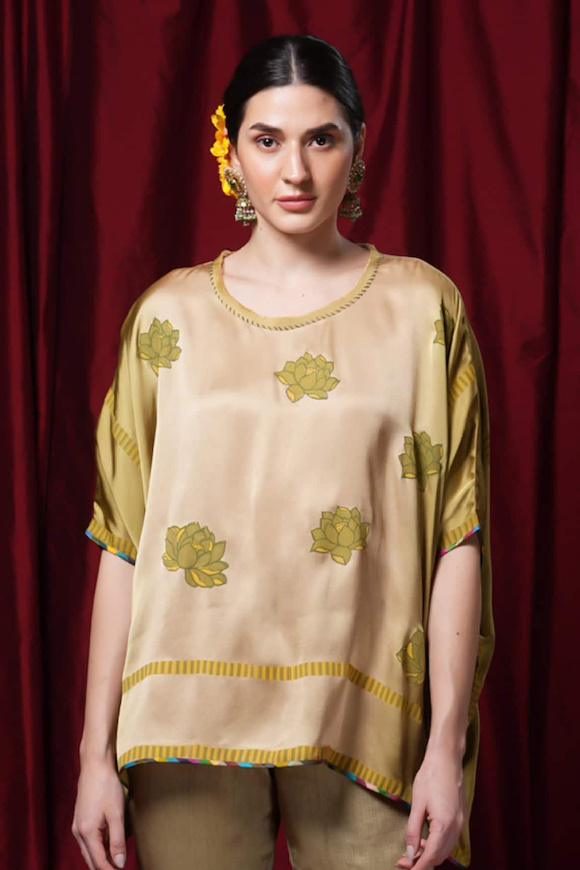 Krishna Mehta Floral Print Kaftan 
