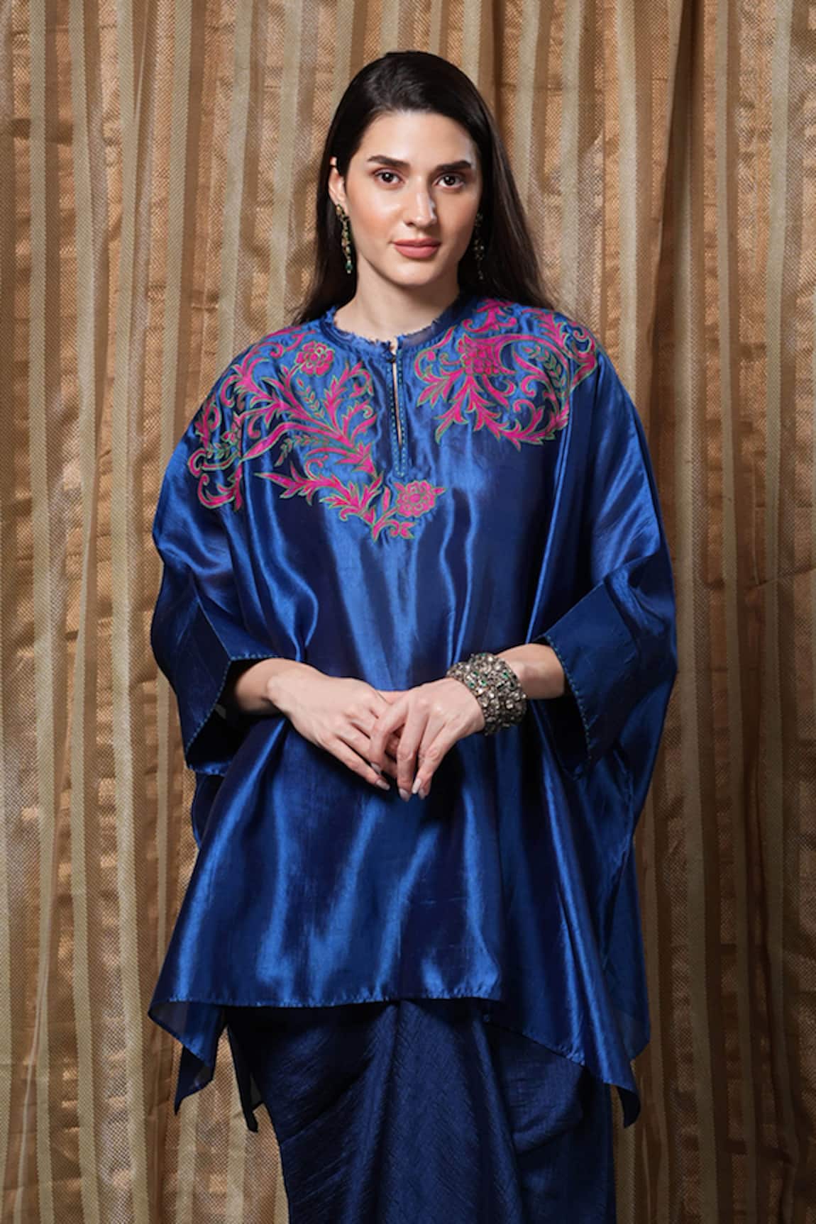 Krishna Mehta Neckline Embroidered Kaftan 