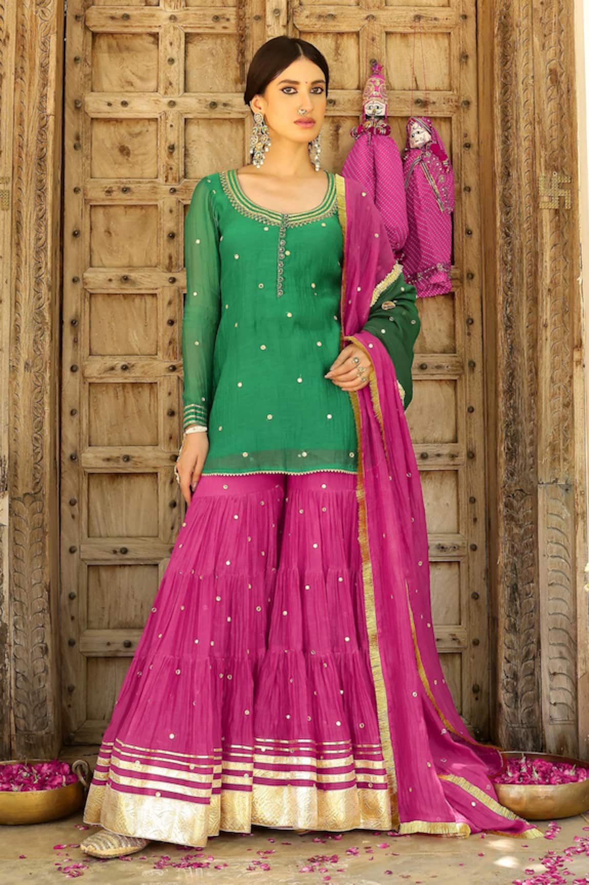 Sanam Gota Embroidered Kurta Sharara Set 