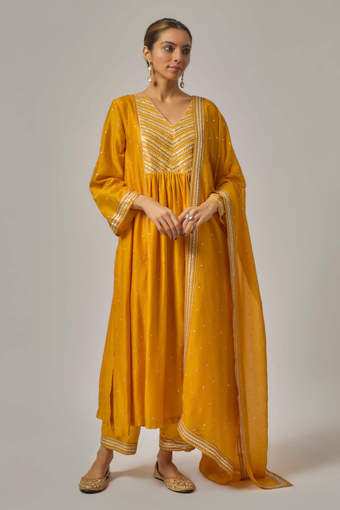 Priyal Prakash Embroidered Yoke Kurta Set 