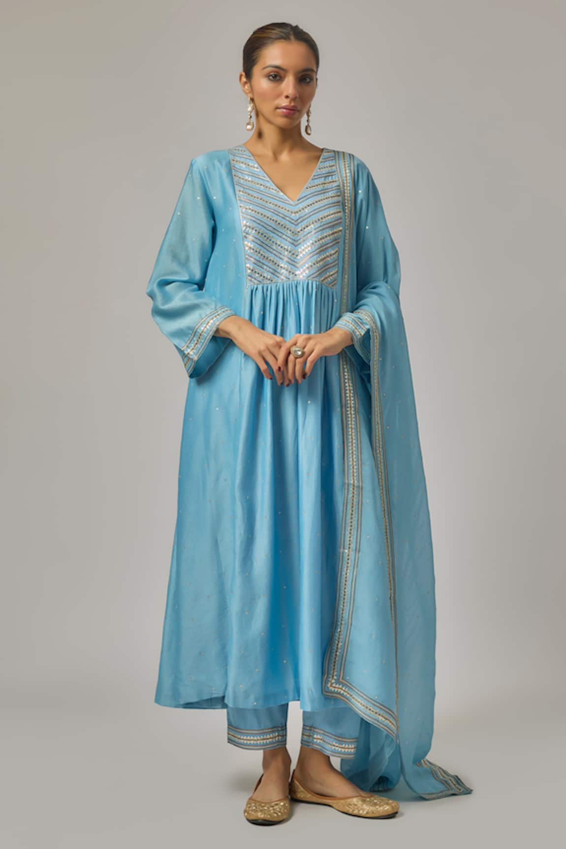 Priyal Prakash Embroidered Yoke Kurta Set 