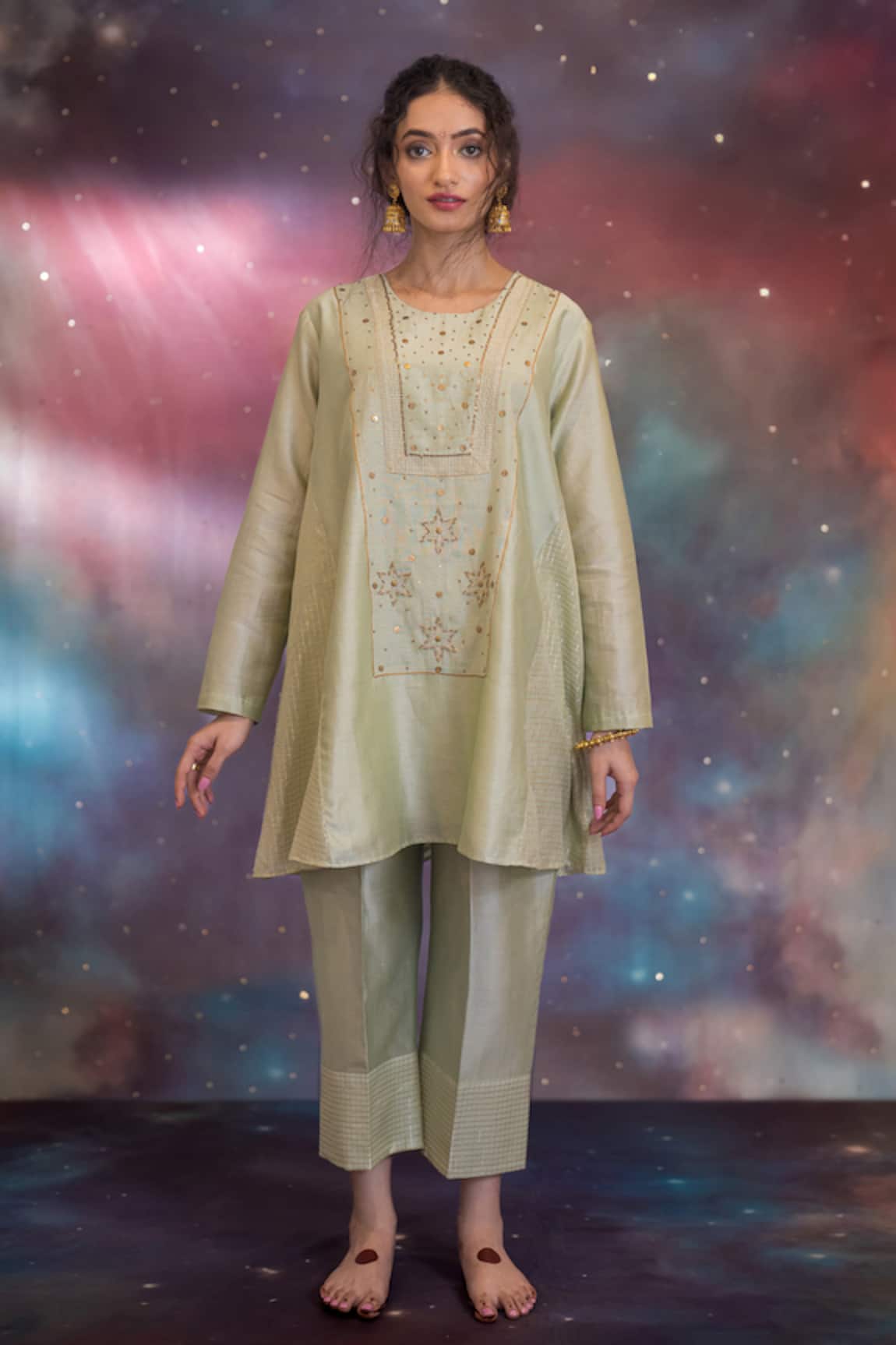 Kacha Tanka Sidra Chanderi Kurta & Pyjama Set 