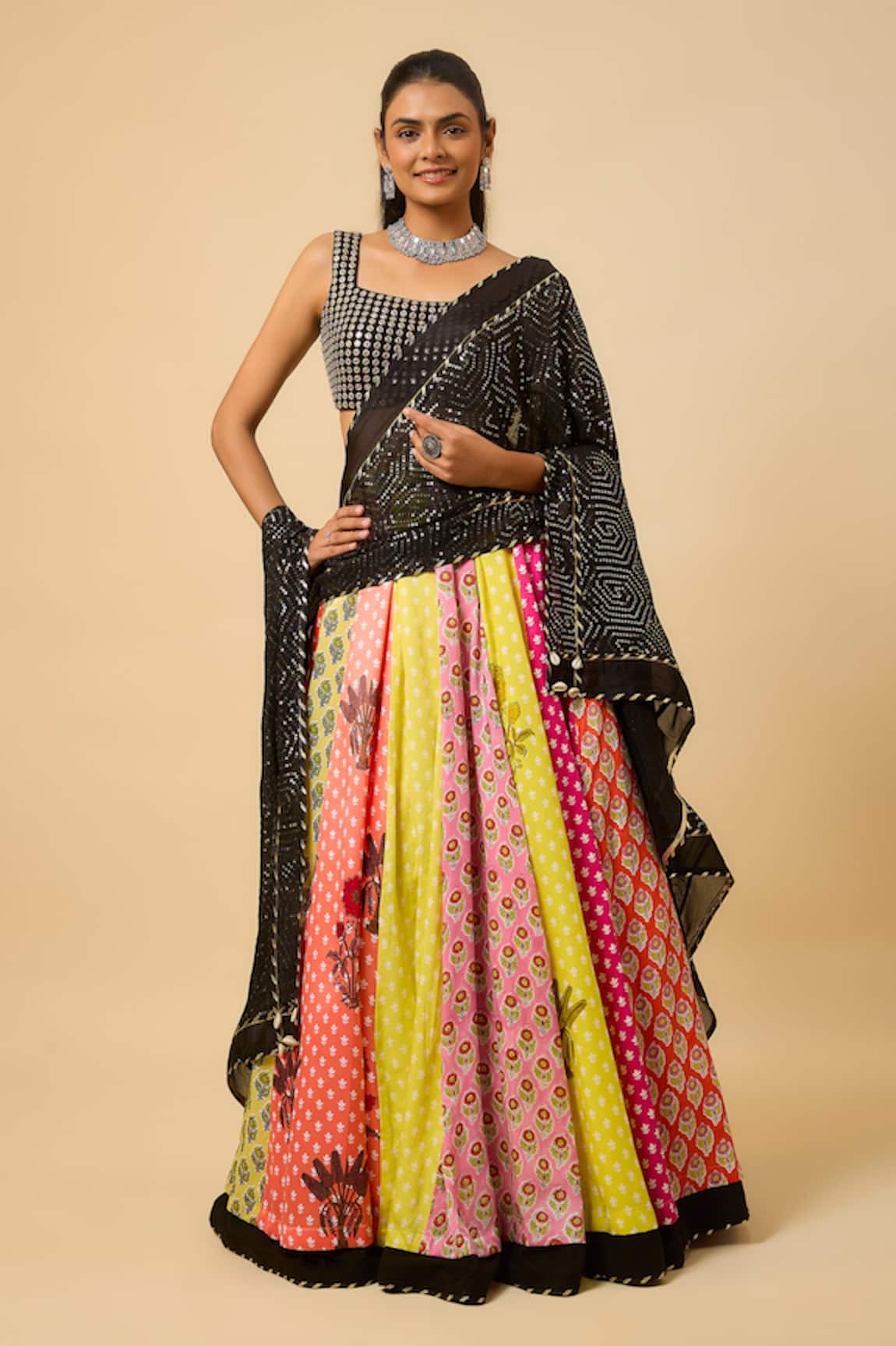 Monk & Mei By Sonia Anand Kamini Floral Print Lehenga Blouse Set 