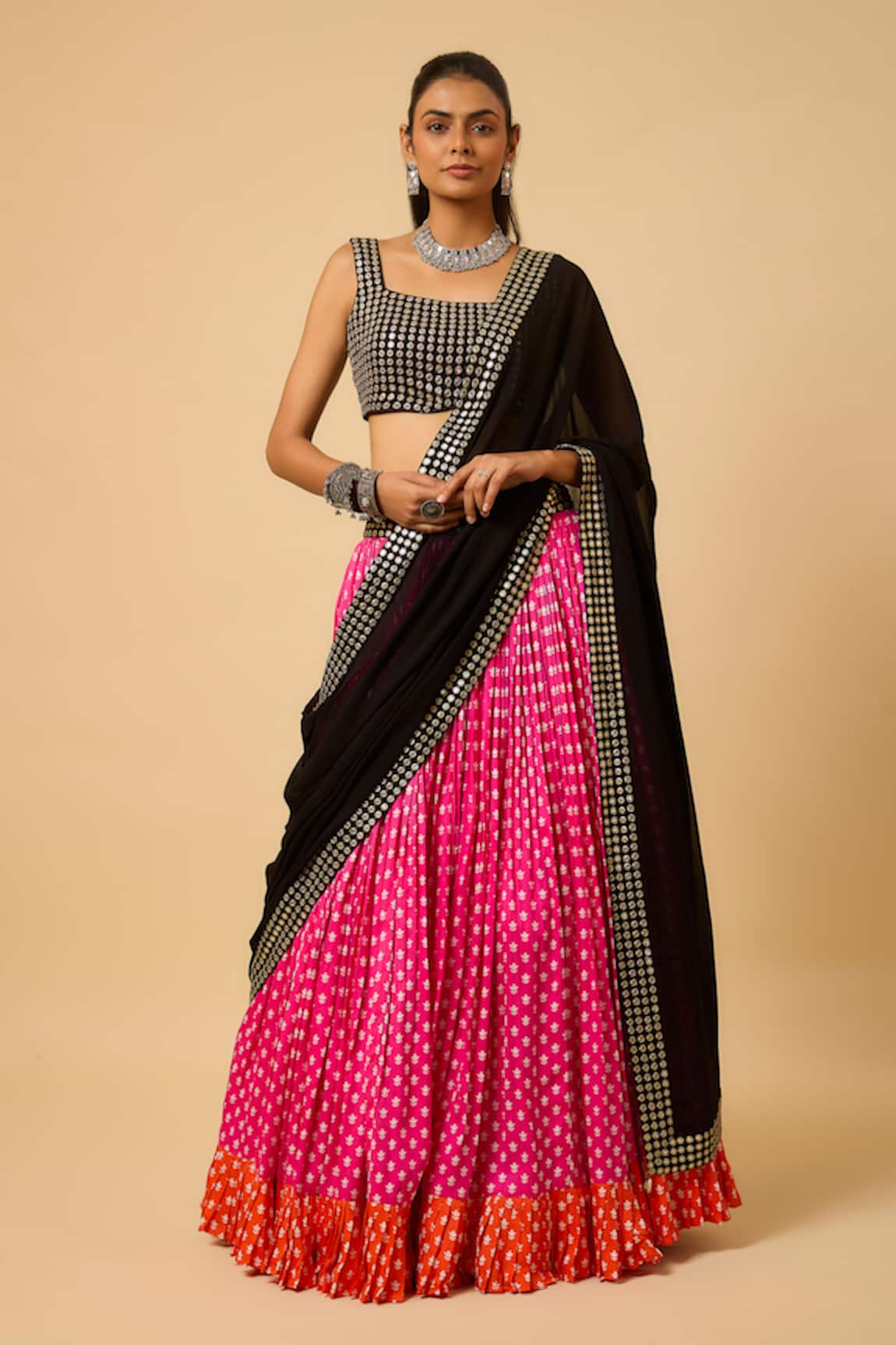 Monk & Mei By Sonia Anand Urvashi Flower Print Lehenga Set 