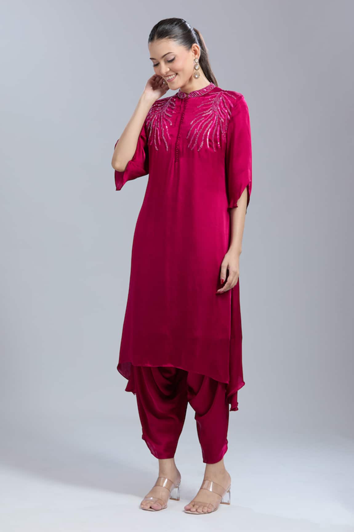 Samyukta Singhania Embroidered Tunic With Dhoti Pant 