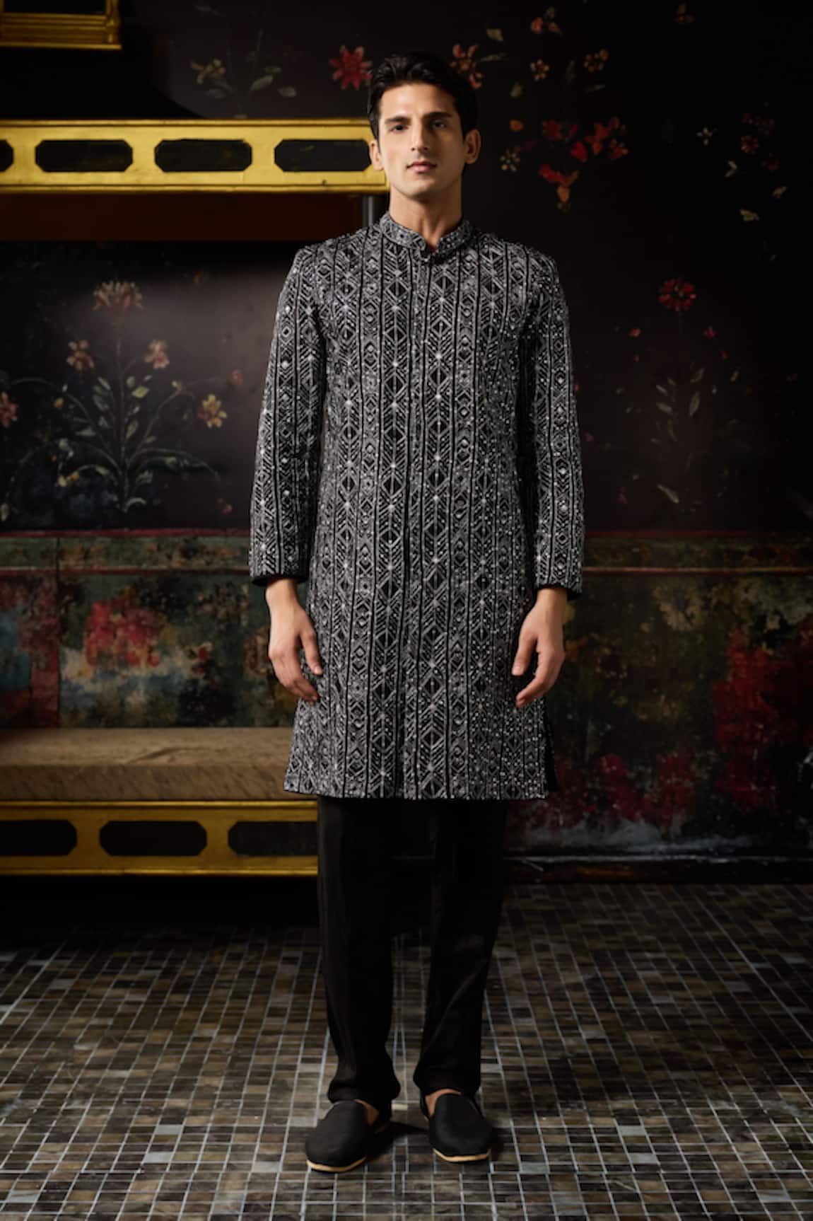 Diyarajvvir Embroidered Jacket Kurta With Pant 