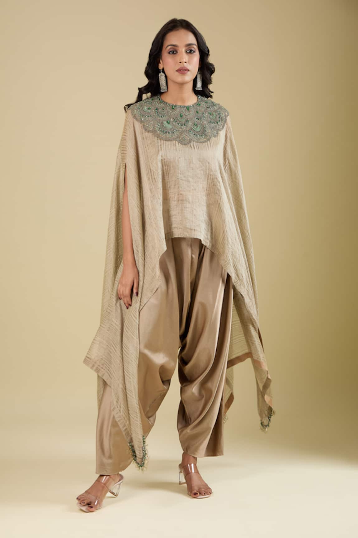 Prisho Dori Embroidered Kaftan Pant Set 