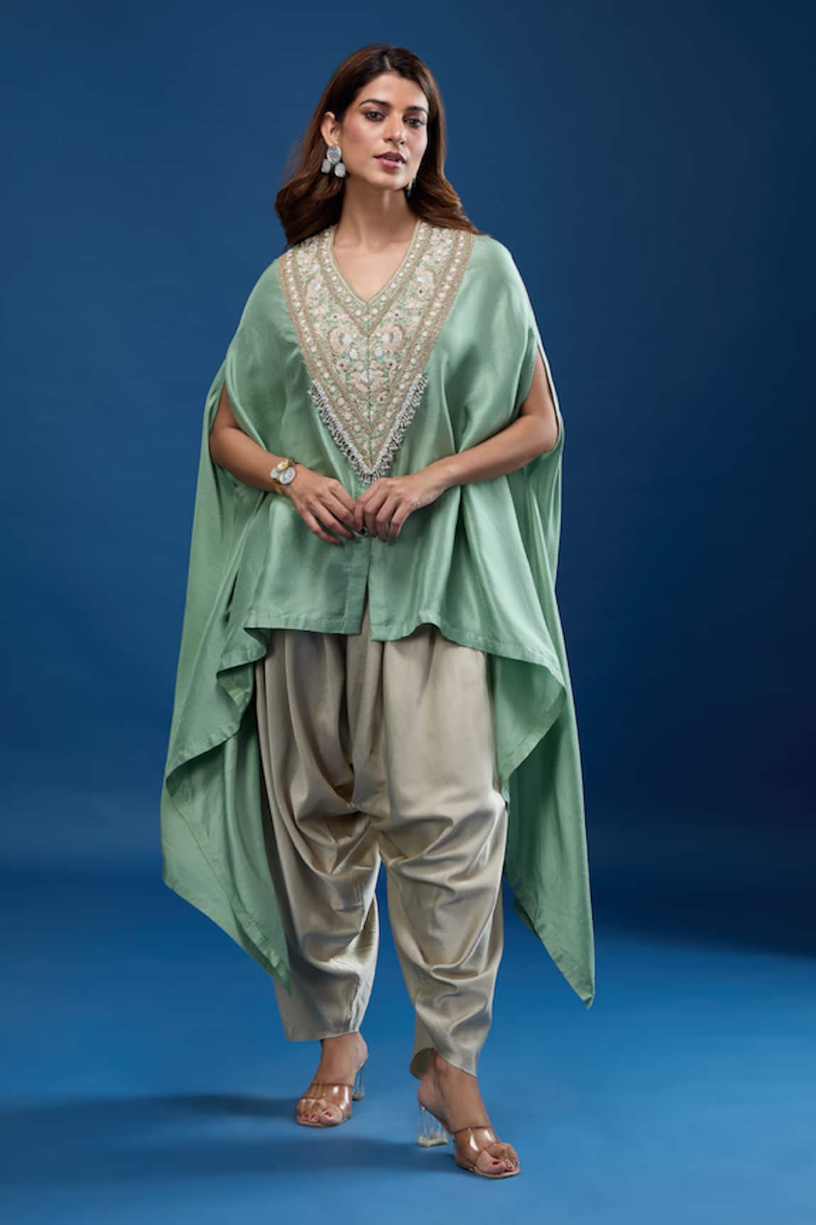 Prisho Resham Embroidered Kaftan With Pant 
