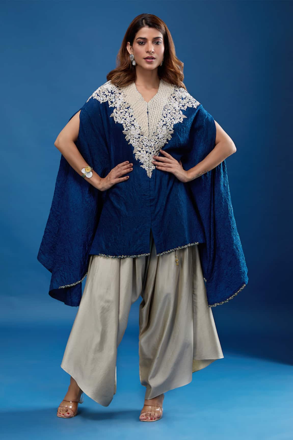 Prisho Resham Work Kaftan With Pant 